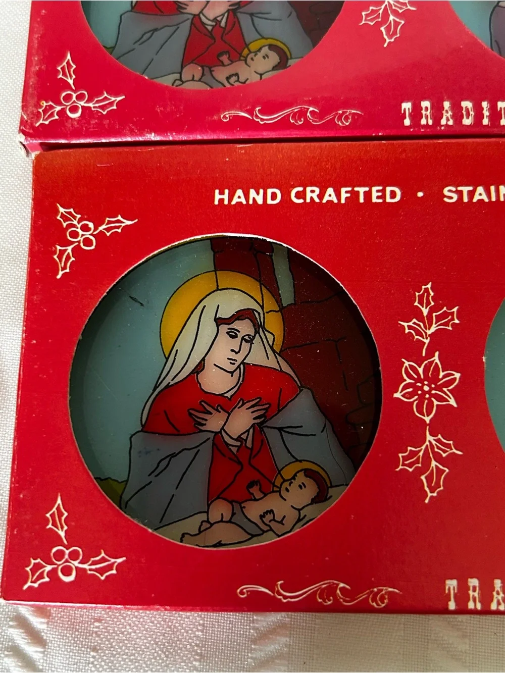New in Box 3 Stained Glass Christmas Nativity Ornament Sets Traditions in Glass